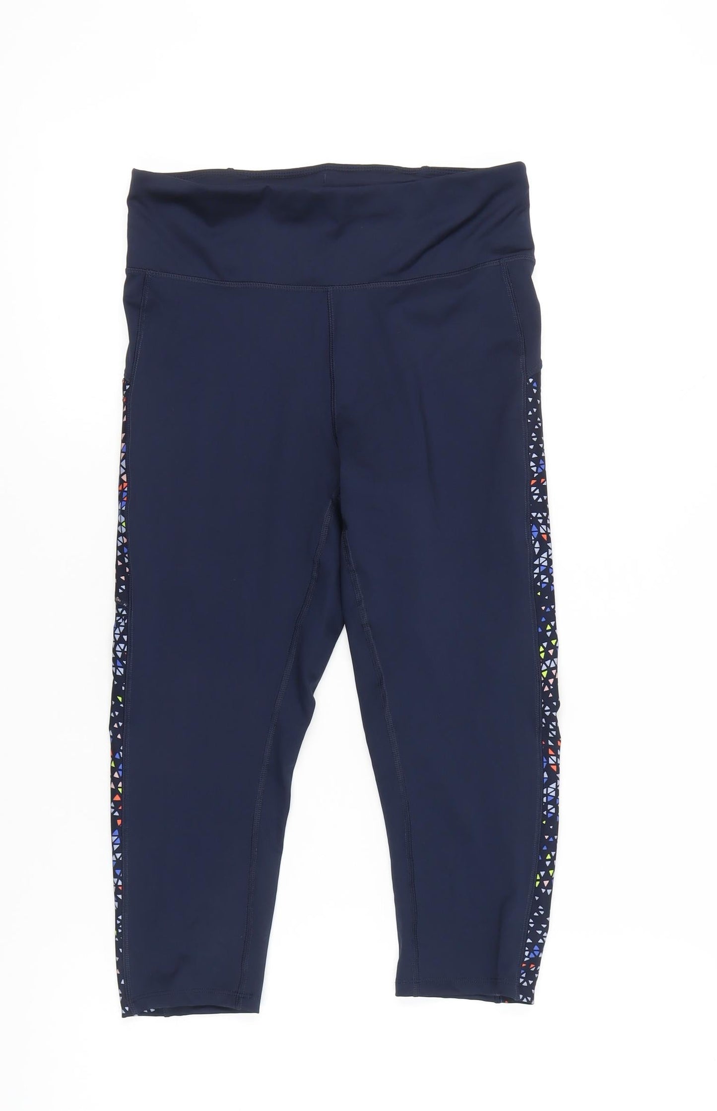 Marks and Spencer Women’s Blue Capri Leggings Size 10 Geometric Print