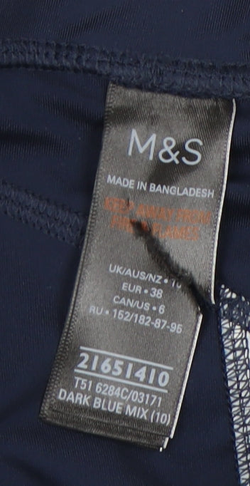 Marks and Spencer Women’s Blue Capri Leggings Size 10 Geometric Print
