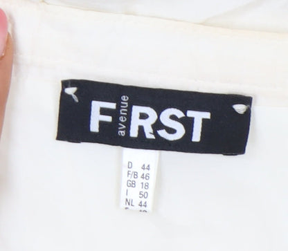 First Avenue Women’s Ivory A-Line Floral Embroidered Skirt Size 18