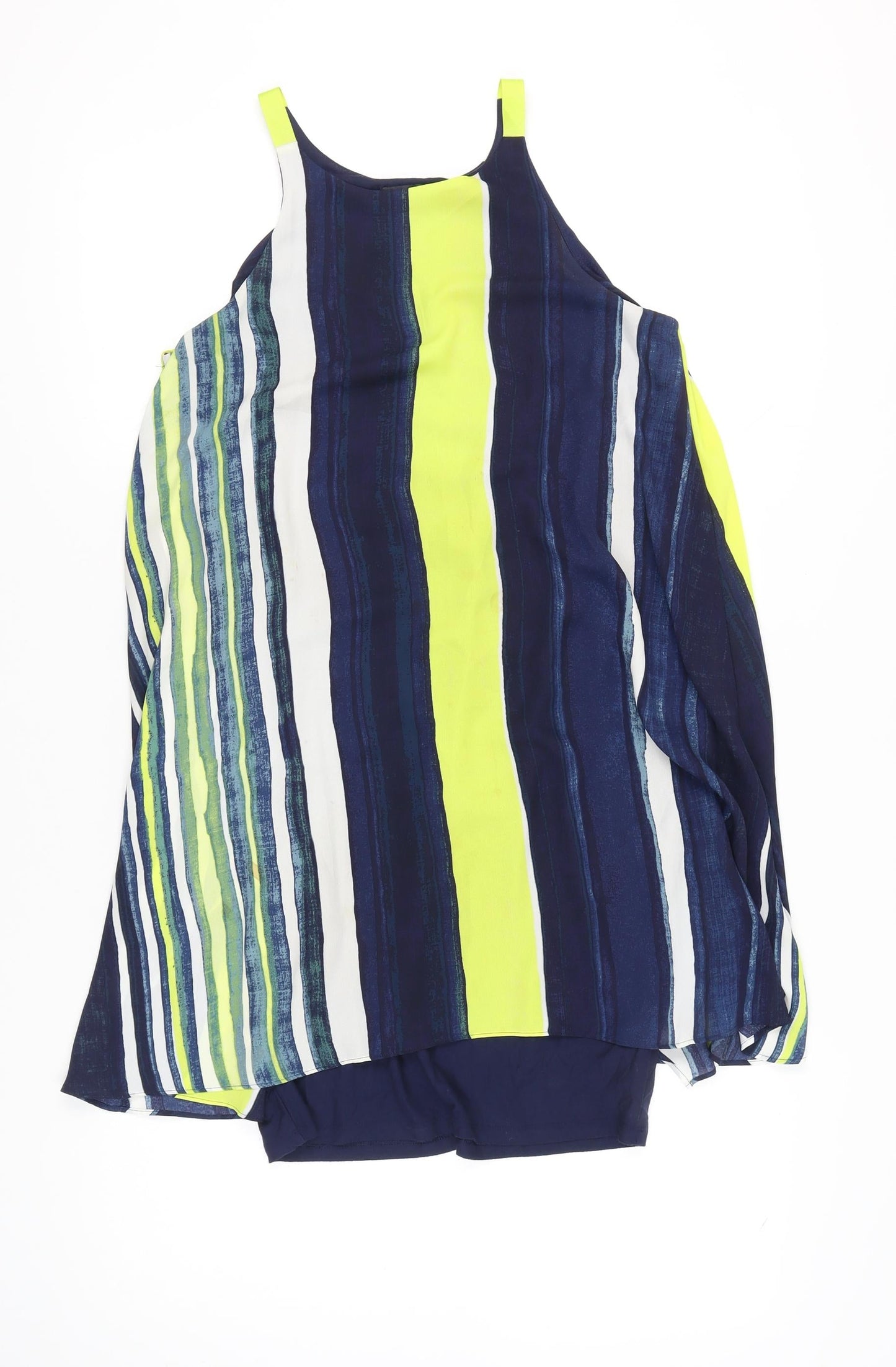 Next Women’s Multicoloured Striped Short Slip Dress UK 10 Summer Casual