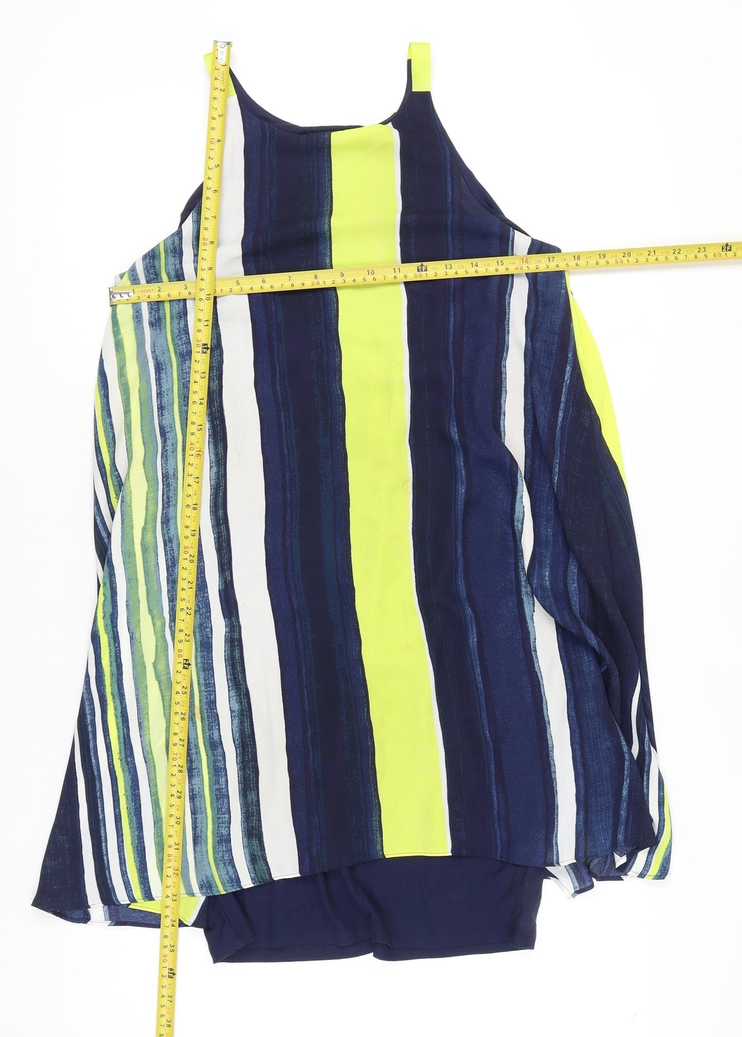 Next Women’s Multicoloured Striped Short Slip Dress UK 10 Summer Casual