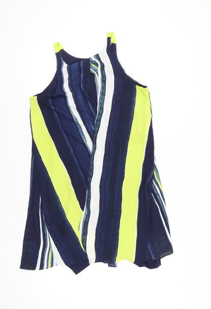 Next Women’s Multicoloured Striped Short Slip Dress UK 10 Summer Casual