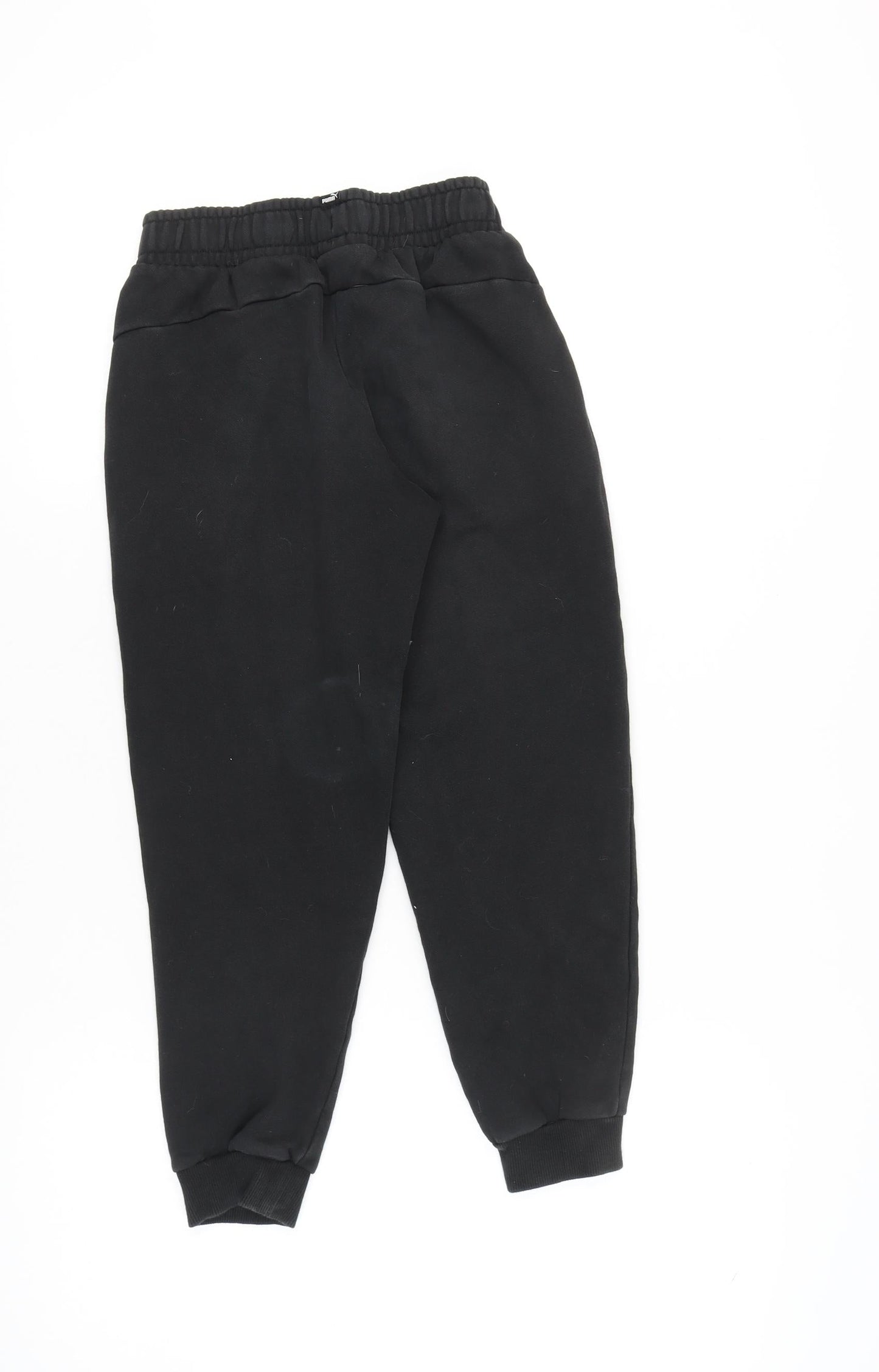 Puma Boys Black Jogger Trousers 11-12 Yrs Cotton Blend Sportswear