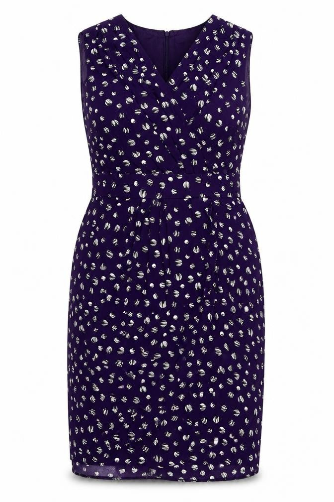 Rocha John Rocha Women’s Purple Polka Dot Wrap Dress Size 16