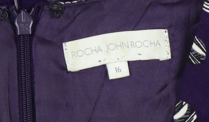 Rocha John Rocha Women’s Purple Polka Dot Wrap Dress Size 16