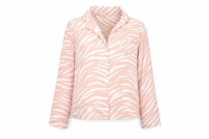 ASOS Women's Pink Zebra Print Modal Pyjama Shirt Top Size 14