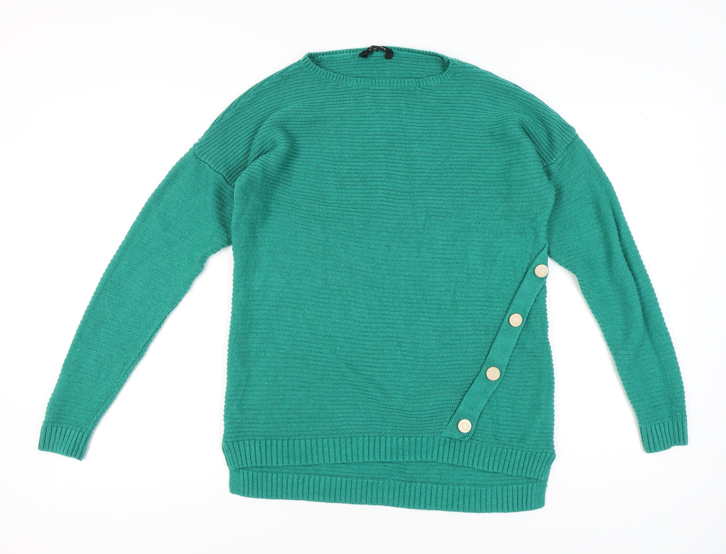 Womens UK Size M Peacocks Green Pullover Jumper