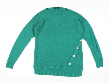 Womens UK Size M Peacocks Green Pullover Jumper