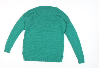 Womens UK Size M Peacocks Green Pullover Jumper