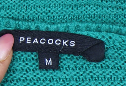 Womens UK Size M Peacocks Green Pullover Jumper