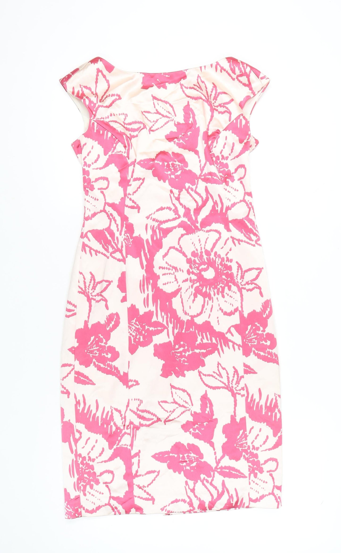 Coast Women's Pink Floral Sheath Knee Length Dress UK 10