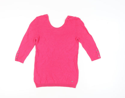 Morgan Women’s Pink XS 3/4 Sleeve Scoop Neck Pullover Jumper