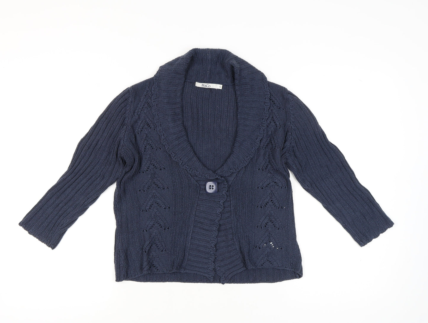 Womens UK Size S M&Co. Blue Cardigan Jumper