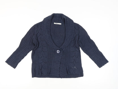 Womens UK Size S M&Co. Blue Cardigan Jumper