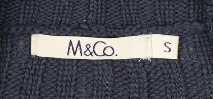 Womens UK Size S M&Co. Blue Cardigan Jumper