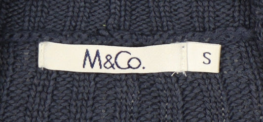 Womens UK Size S M&Co. Blue Cardigan Jumper