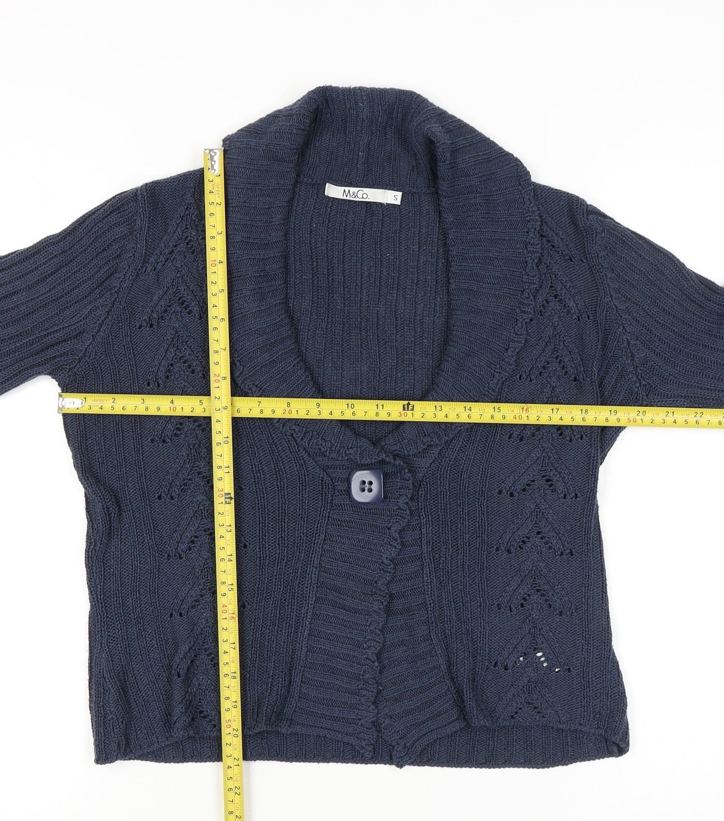 Womens UK Size S M&Co. Blue Cardigan Jumper