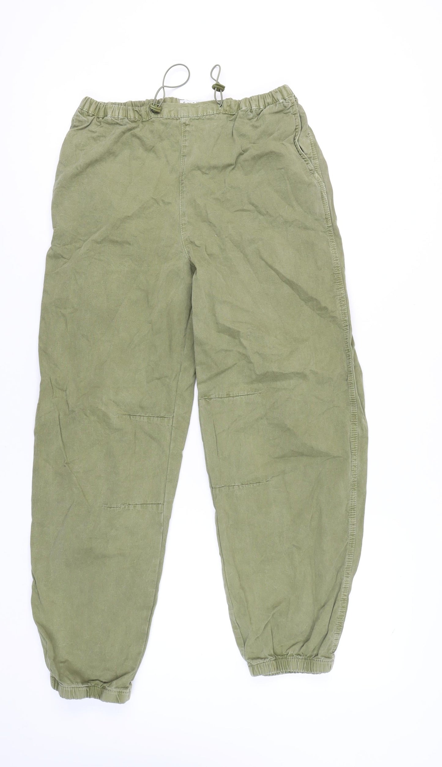 Denim Co. Women’s Green Cotton Jogger Trousers Size 6 Regular Fit