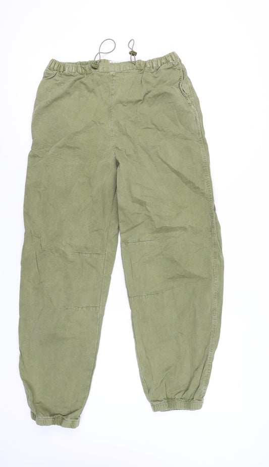 Denim Co. Women’s Green Cotton Jogger Trousers Size 6 Regular Fit