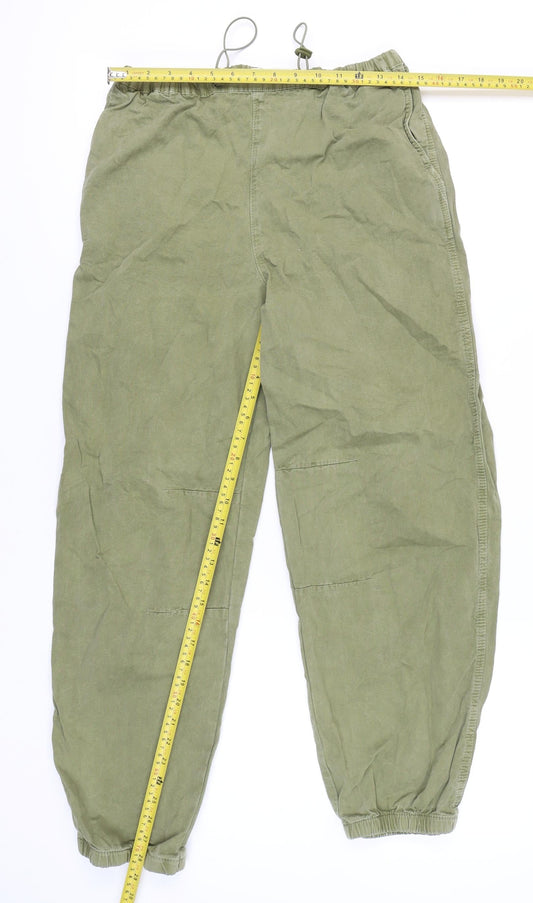 Denim Co. Women’s Green Cotton Jogger Trousers Size 6 Regular Fit