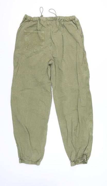Denim Co. Women’s Green Cotton Jogger Trousers Size 6 Regular Fit
