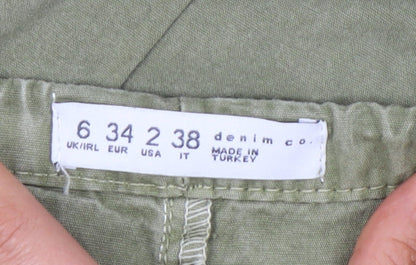 Denim Co. Women’s Green Cotton Jogger Trousers Size 6 Regular Fit