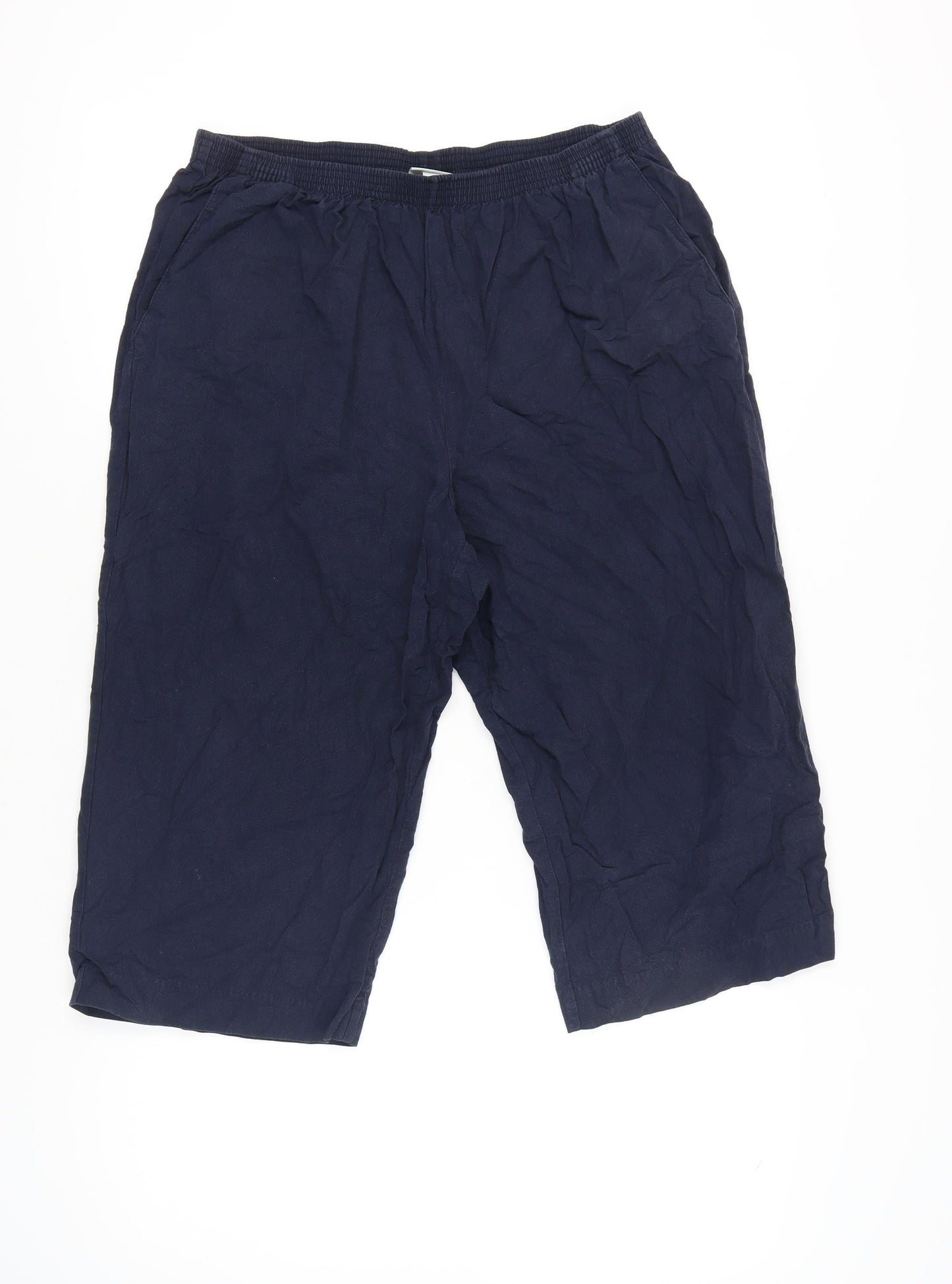 Alfred Dunner Women’s Blue 16 Plus Petite Cotton Cropped Trousers