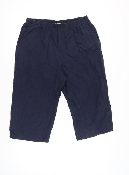 Alfred Dunner Women’s Blue 16 Plus Petite Cotton Cropped Trousers