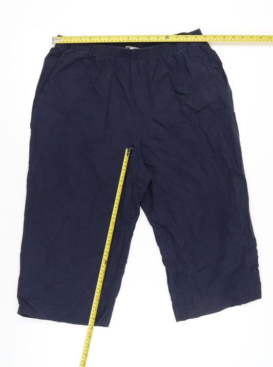 Alfred Dunner Women’s Blue 16 Plus Petite Cotton Cropped Trousers