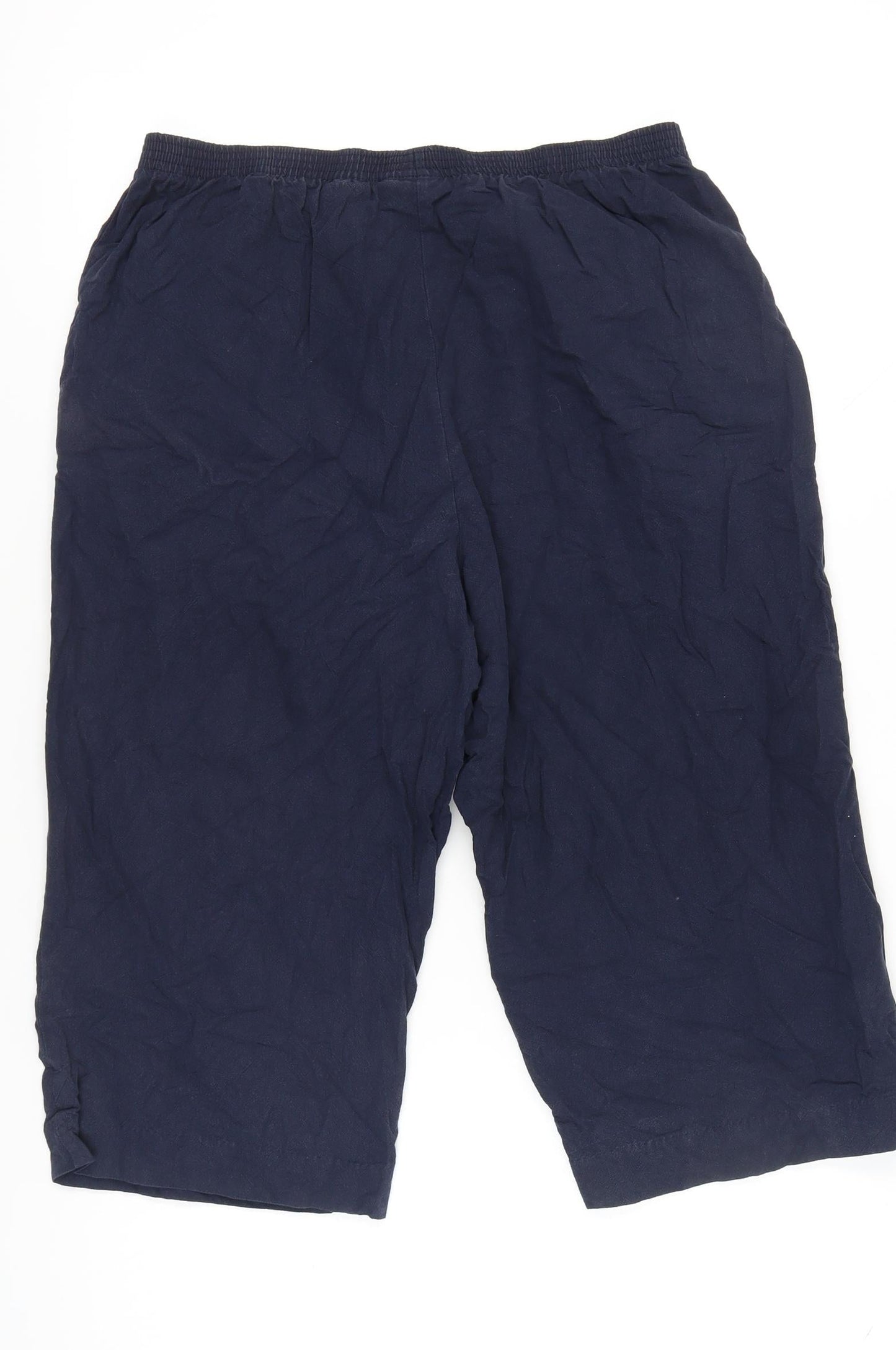 Alfred Dunner Women’s Blue 16 Plus Petite Cotton Cropped Trousers