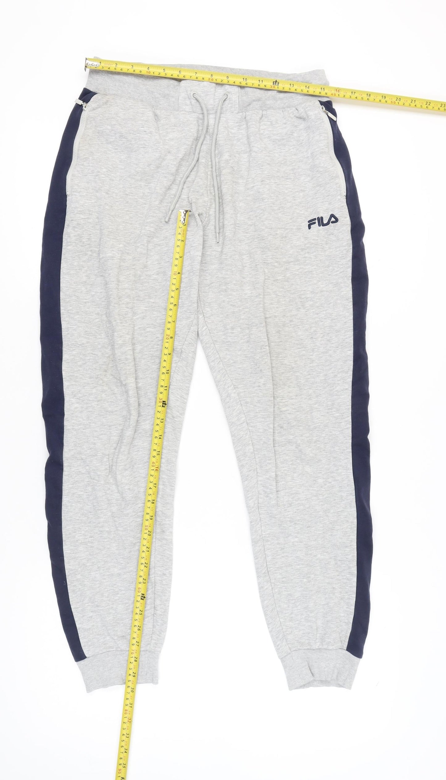 Fila Men’s Grey Sweatpants L Regular Fit Tapered Leg Casual Pants