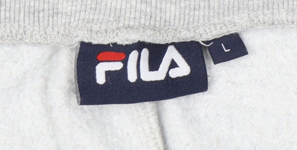 Fila Men’s Grey Sweatpants L Regular Fit Tapered Leg Casual Pants