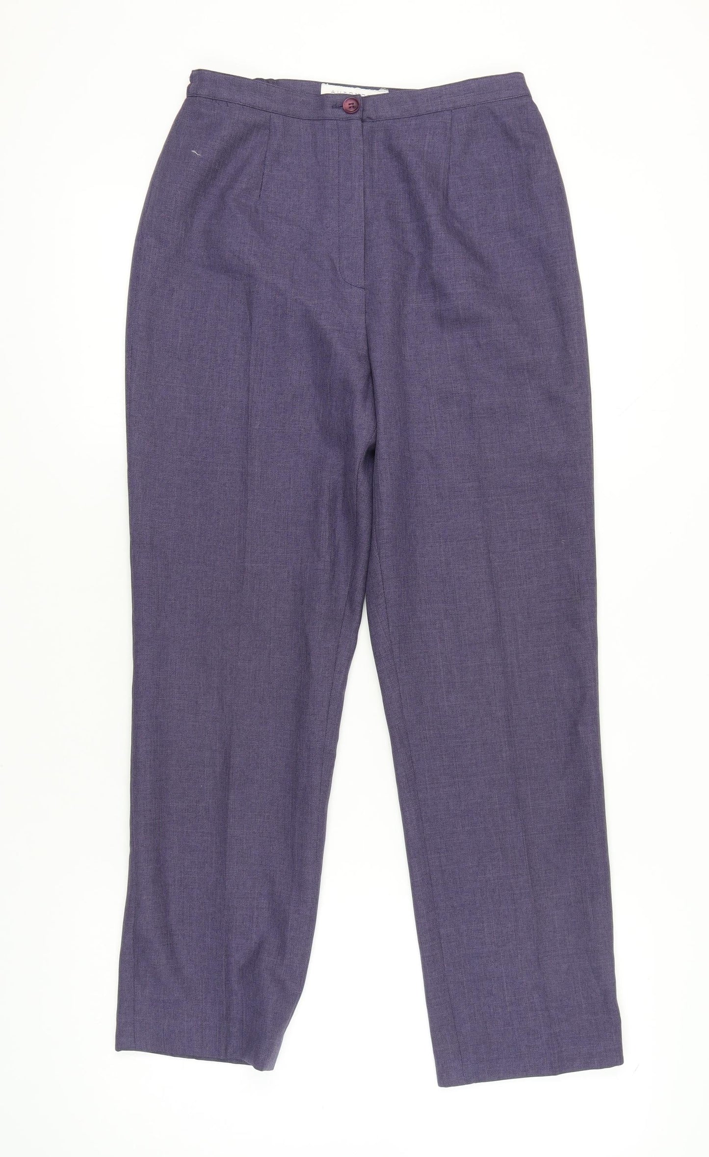 Autonomy Womens Purple Size 12 Classic Straight Leg Trousers