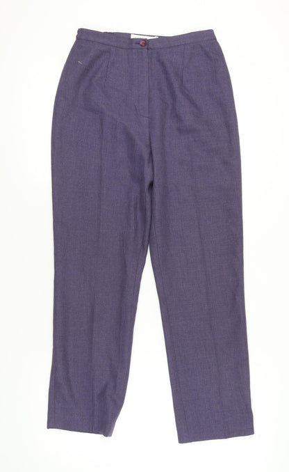 Autonomy Womens Purple Size 12 Classic Straight Leg Trousers