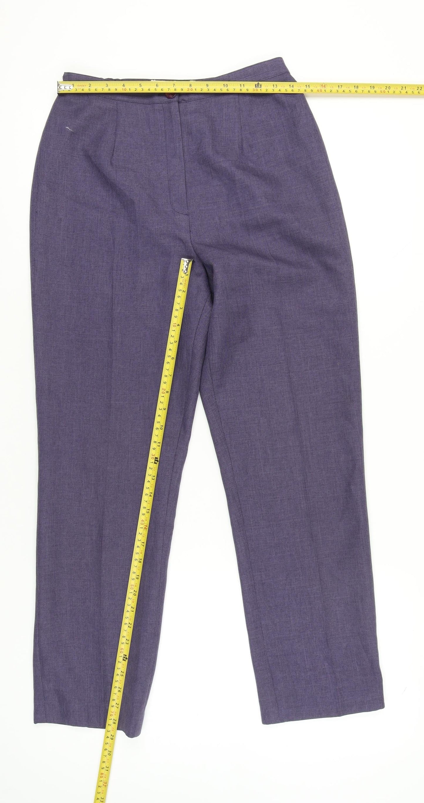 Autonomy Womens Purple Size 12 Classic Straight Leg Trousers
