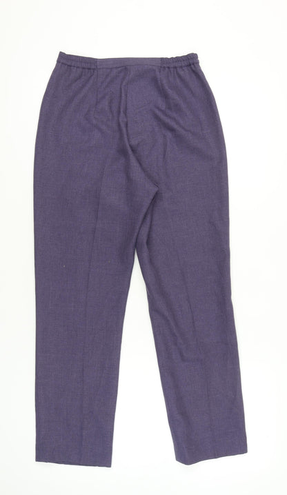 Autonomy Womens Purple Size 12 Classic Straight Leg Trousers