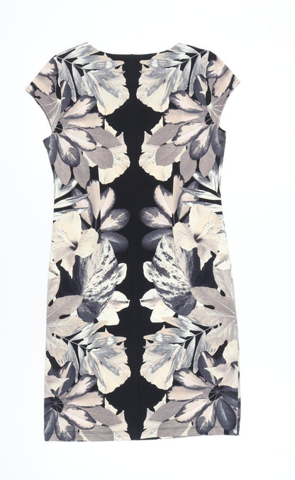 Wallis Petite Women's Multicoloured S Sheath Knee Length Floral Dress