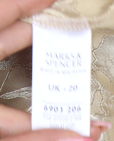 Womens UK Size 20 Marks and Spencer Beige Basic Button-Up