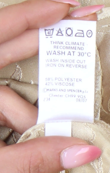 Womens UK Size 20 Marks and Spencer Beige Basic Button-Up