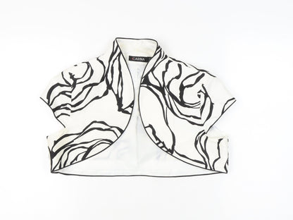 Carina Women’s White Floral Cropped Bolero Waistcoat Size 18 Spring Summer