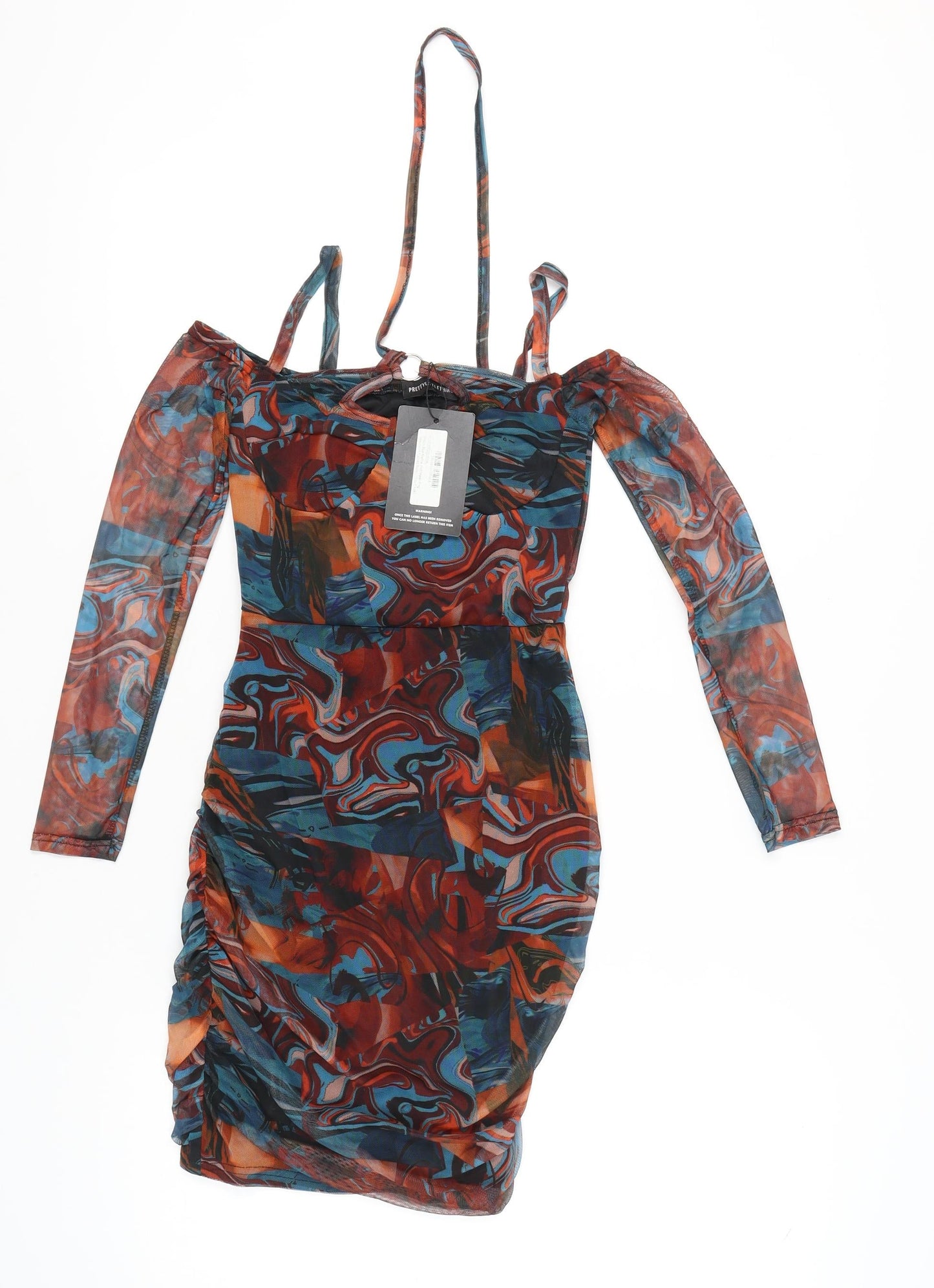 PrettyLittleThing Women’s Multicoloured Size 10 Bodycon Mini Dress