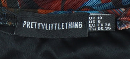 PrettyLittleThing Women’s Multicoloured Size 10 Bodycon Mini Dress