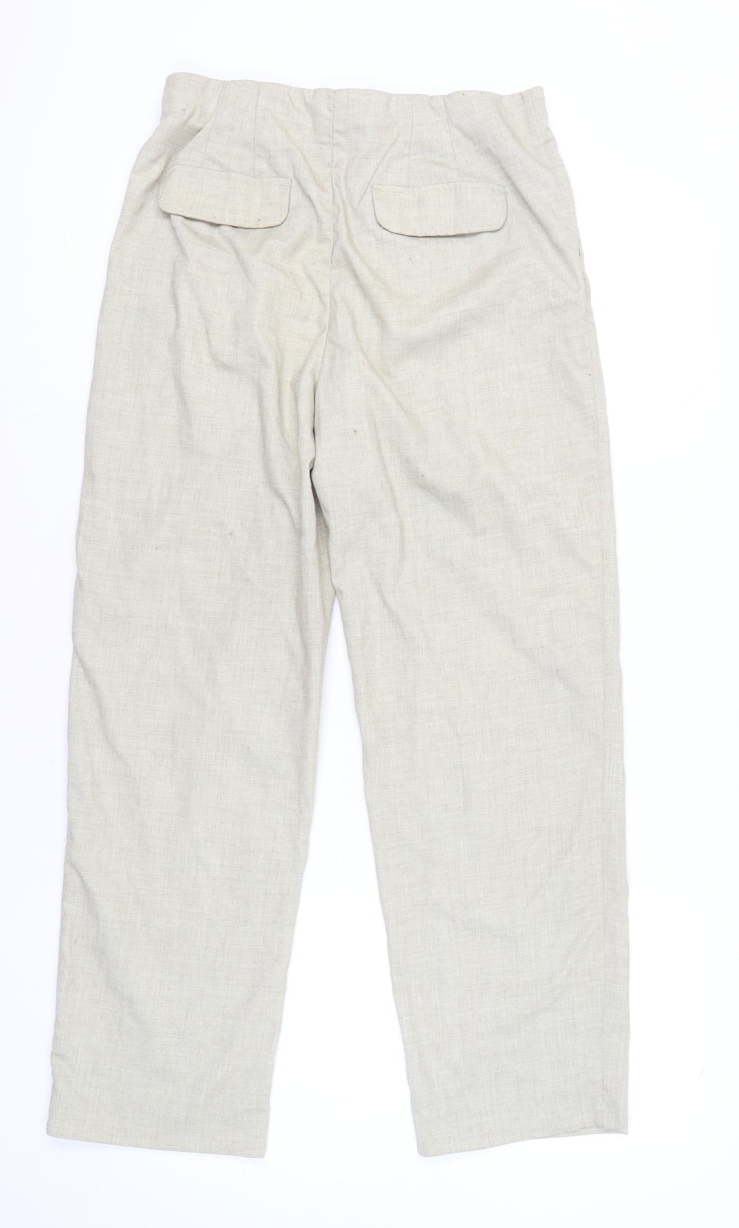 Womens UK Size 16 H&M Regular Fit Casual Workwear Beige Trousers