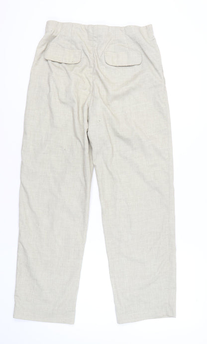 Womens UK Size 16 H&M Regular Fit Casual Workwear Beige Trousers
