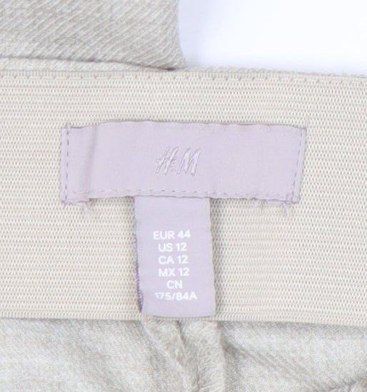 Womens UK Size 16 H&M Regular Fit Casual Workwear Beige Trousers