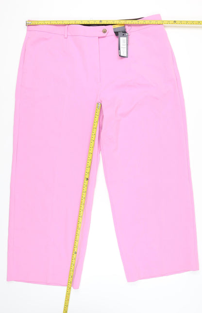 Womens UK Size 24 Marks and Spencer Regular Fit Casual Business Pink Trousers