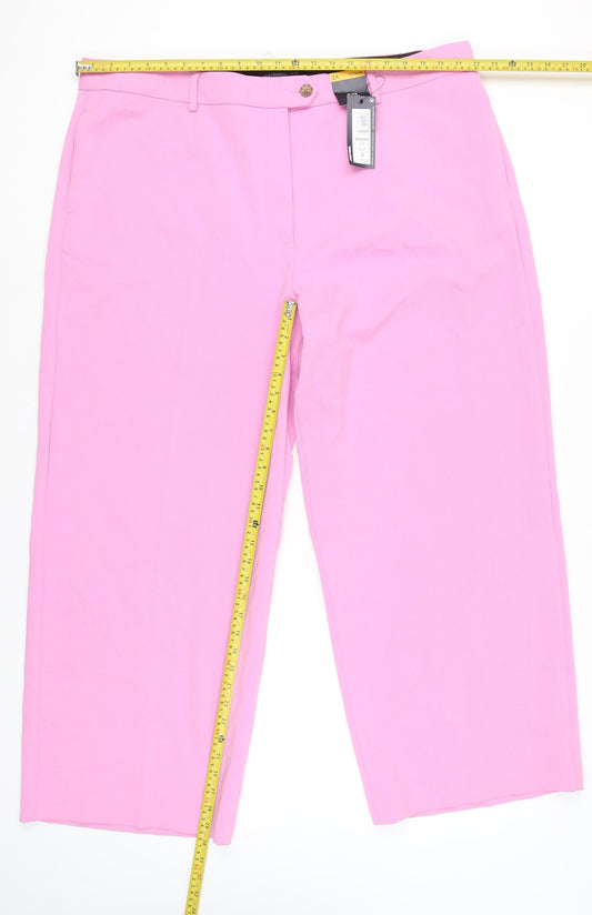 Womens UK Size 24 Marks and Spencer Regular Fit Casual Business Pink Trousers