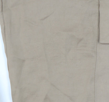 Womens UK Size XS Zara Regular Fit Cargo Beige Trousers