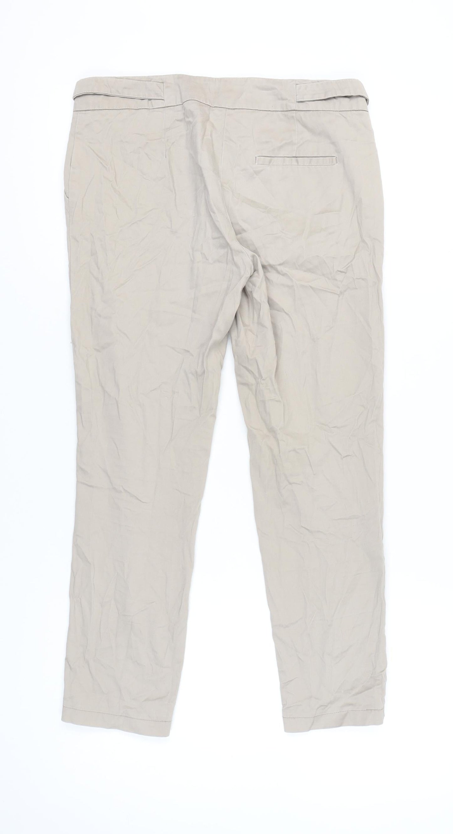 Womens UK Size 10 Warehouse Slim Fit Chino Beige Trousers