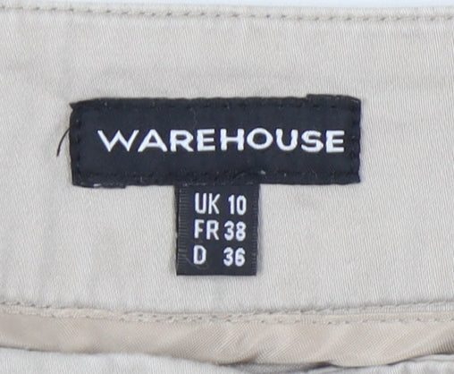 Womens UK Size 10 Warehouse Slim Fit Chino Beige Trousers